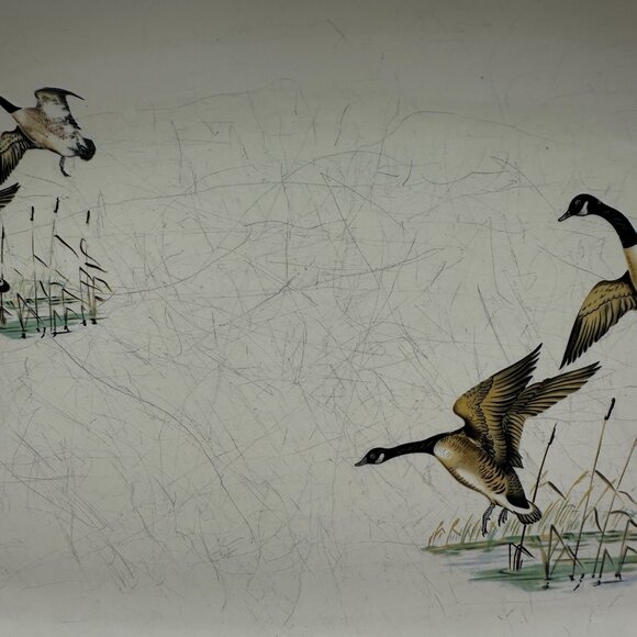 Vintage Lladró Porcelain Rectangular Serving Platter With Flying Geese Design - Picture 4 of 10